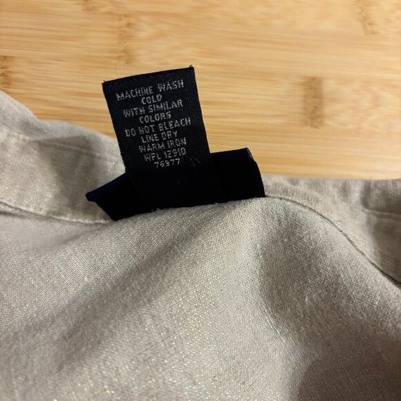 Venezia Linen Cotton short sleeve tan top 22/24 - Picture 10 of 10